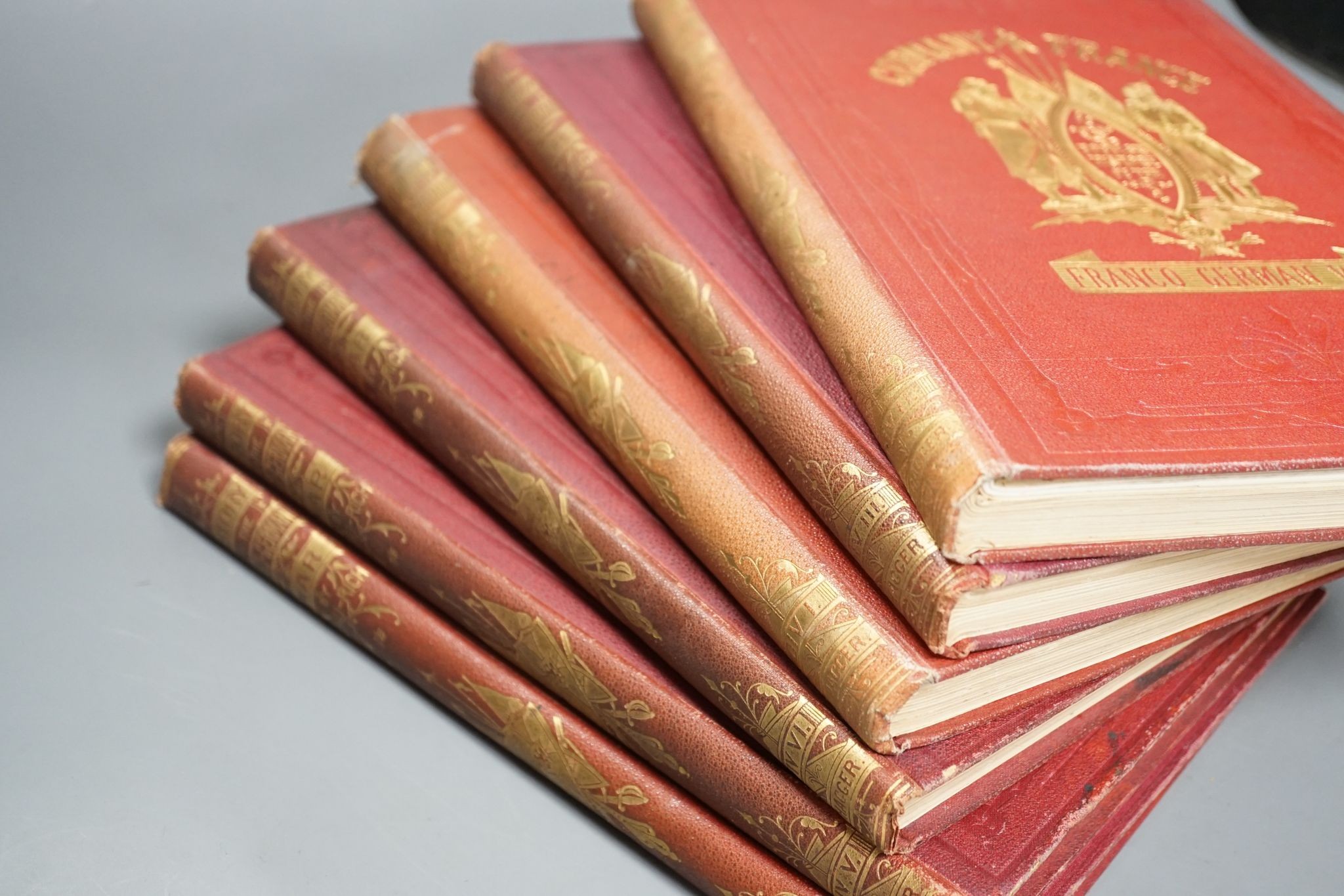Rich, Elihu - Germany and France: a popular history of the Franco - German War, 2 vols (in 6 divisions)., num. wood-engraved plates and plans (some d-page or folded), text illus.